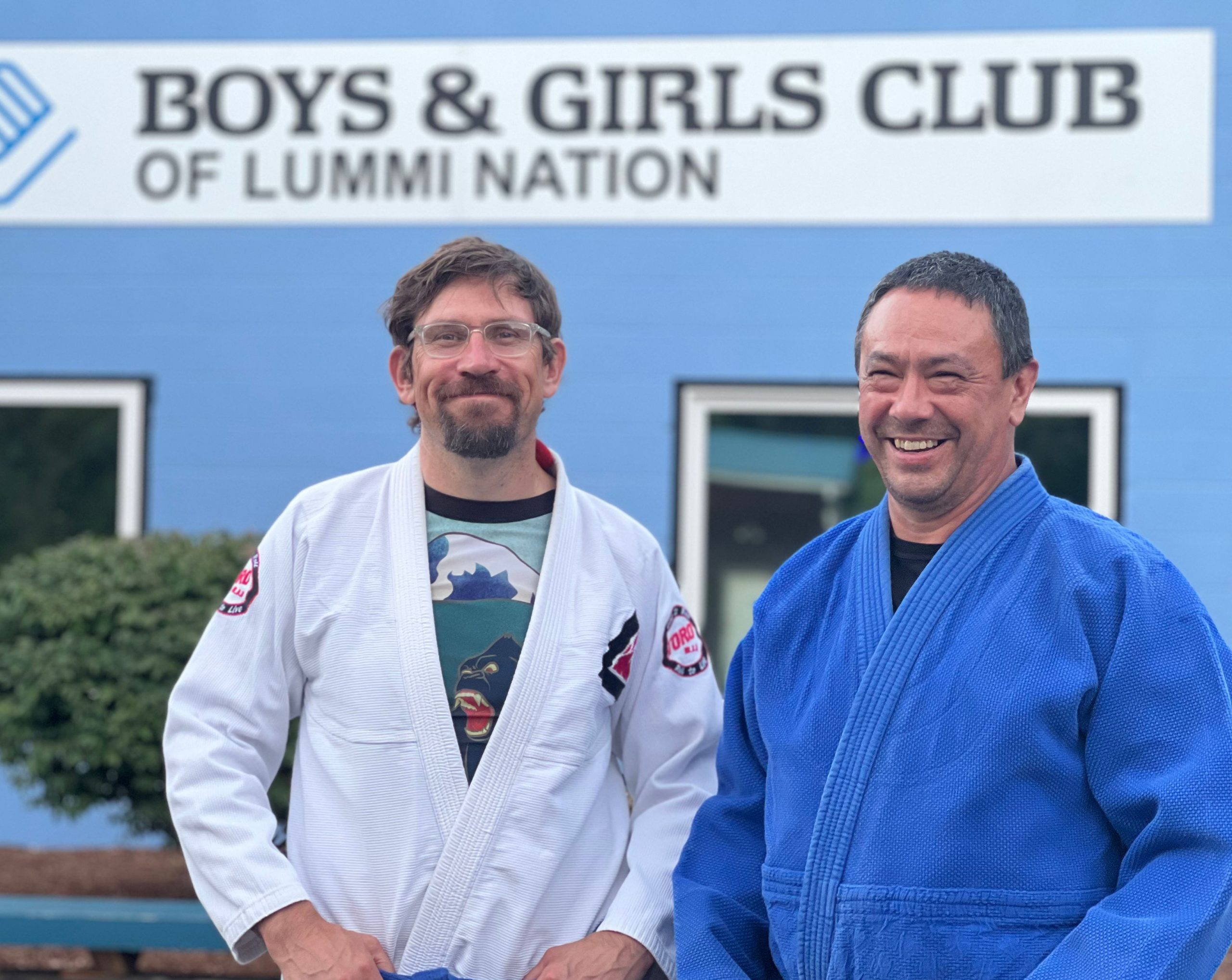 Backstory1 Photo of Ryan Tolman, MSW, LICSW, left, and Allan Hillaire of Lummi Nation